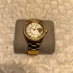 BETSEY JOHNSON Gold Bling watch